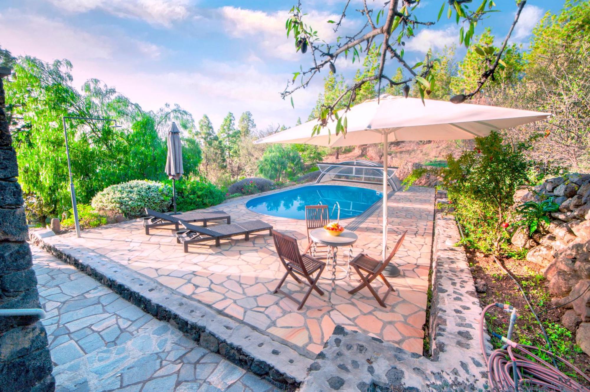 Feriendomizil Finca Tijarafe Mit Beheiztem, Abdeckbarem Pool Zewnętrze zdjęcie